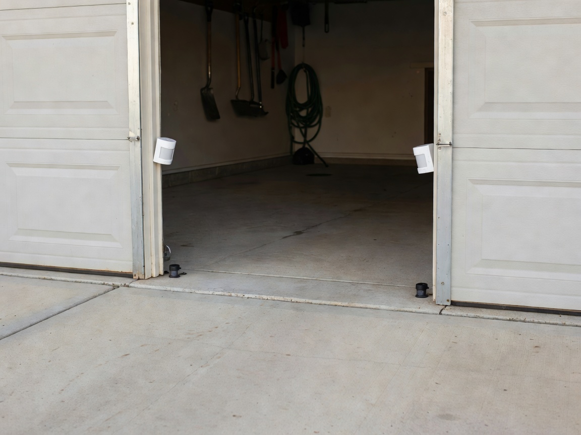 Garage entrance security sensor placement